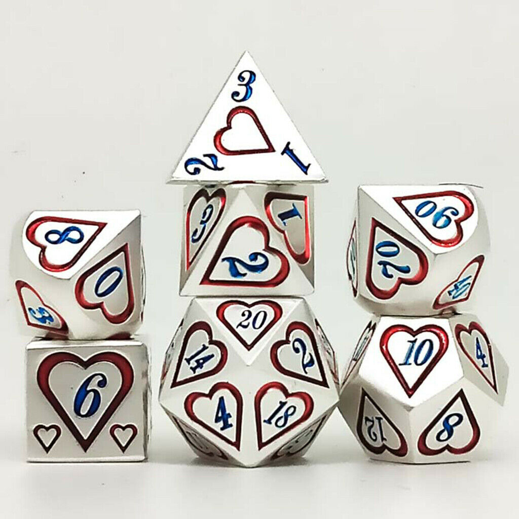 7Pcs Zinc Alloy Multi-sided Dice for Role Play Party Board Game Supplies #9