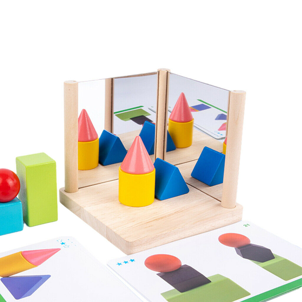 Colorful Stacking Blocks Mirror Imaging Toys Set Spatial Imagination Observation