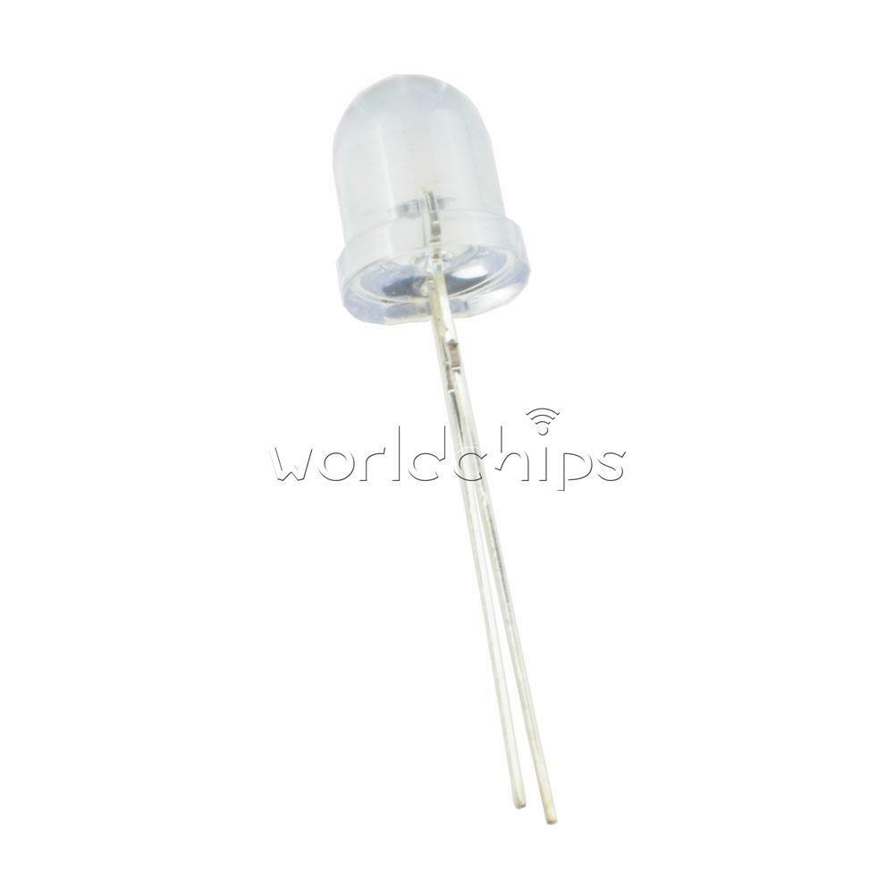 10PCS 8mm LED White Emitting Diodes Transparent Ultra Bright Lamp Round Light