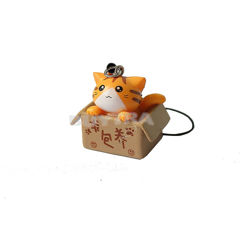 1pc Lovely Cartoon Cat In The Box Cell Phone Charm at Rando.l8