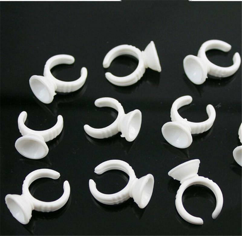 100 Pcs Disposable Glue Holder Ring Pallet for Eyelash Extension Tattoo Pigm SJ