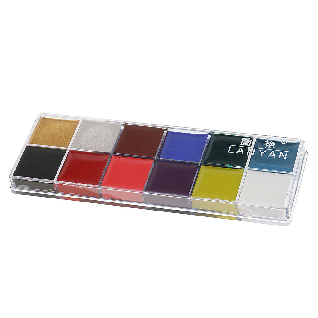 12 Colors Face Body Art Paint Make Up Palette for Party Halloween Fancy Dress