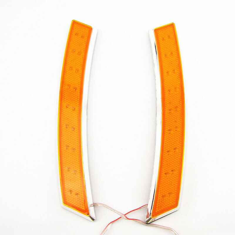 2X Car Side Wheel Eyebrow Turn Signal Indicator Yellow 18 LED Fog Daytime Lights