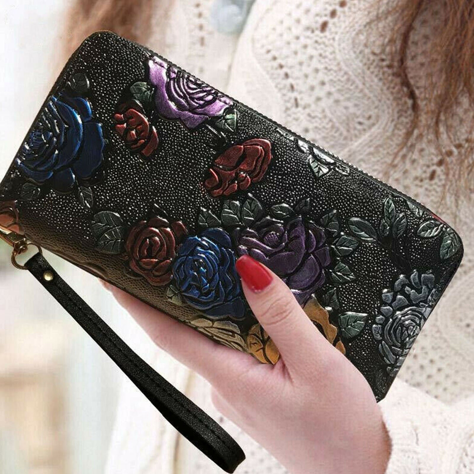 New Women Fashion Casual Long Leather Wallet Ladies Handbag Card Phone Bag Purse