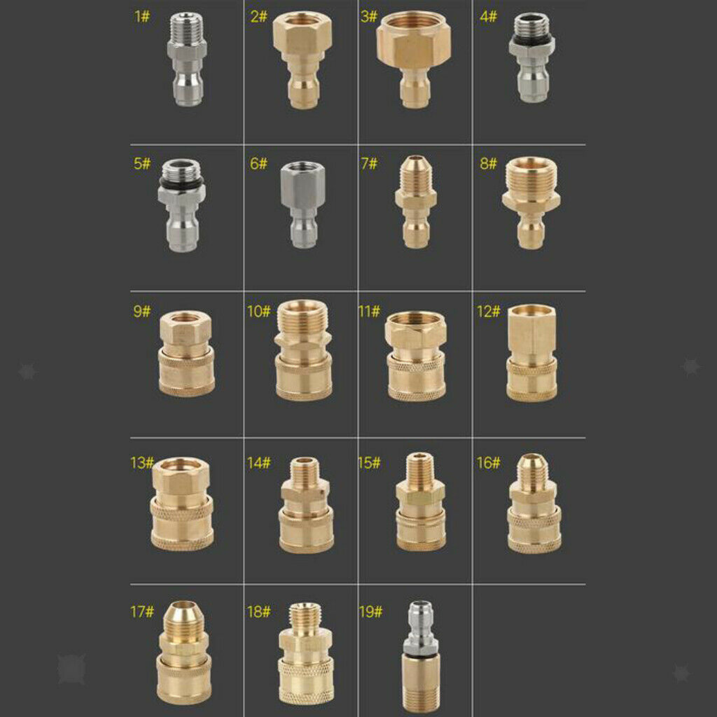 4x Pressure Washer Quick Connect Adapter Connector Coupling G1/4 Male/Female