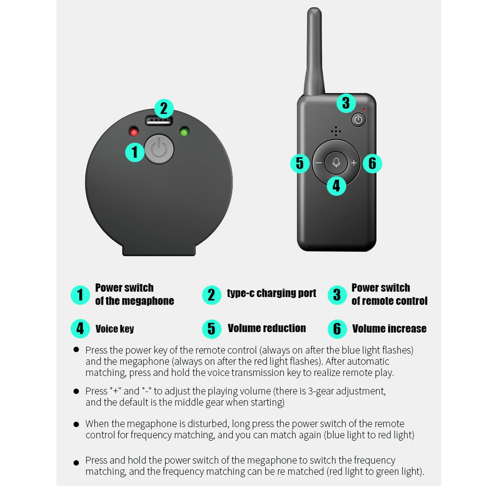 Mini Speaker Drone Megaphone Aerial Remote Control Loud Broadcasting