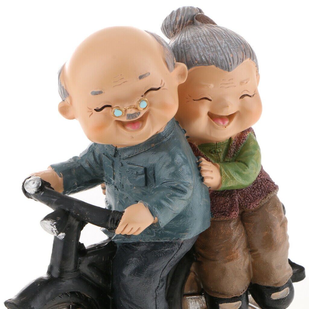 Old Couple Ornament Old Man Granny Home Decoration 08 Bicycle Couple