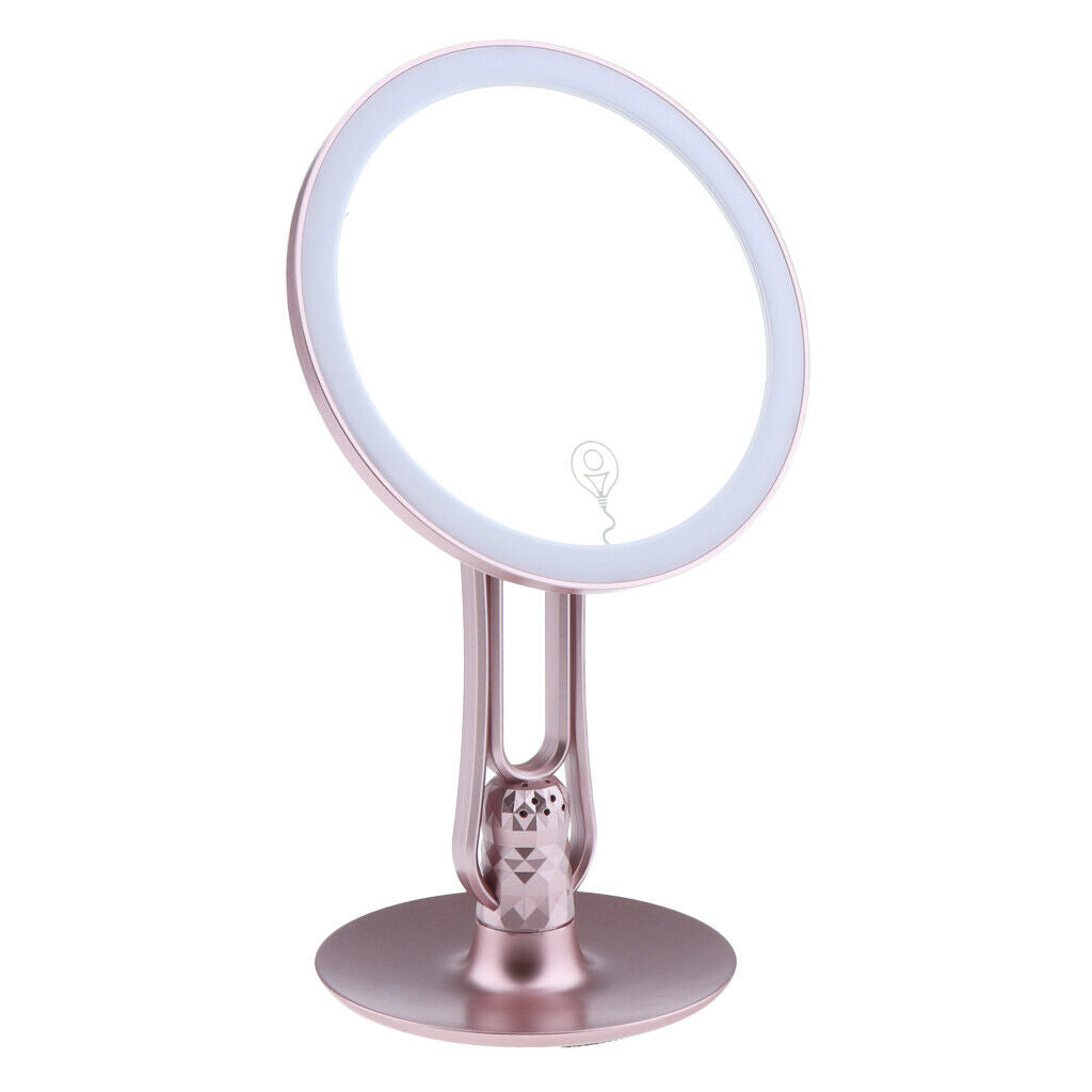 Premium Makeup Mirror Stand With LED Lights Aromatherapy Cosmetic Mirror - Rose