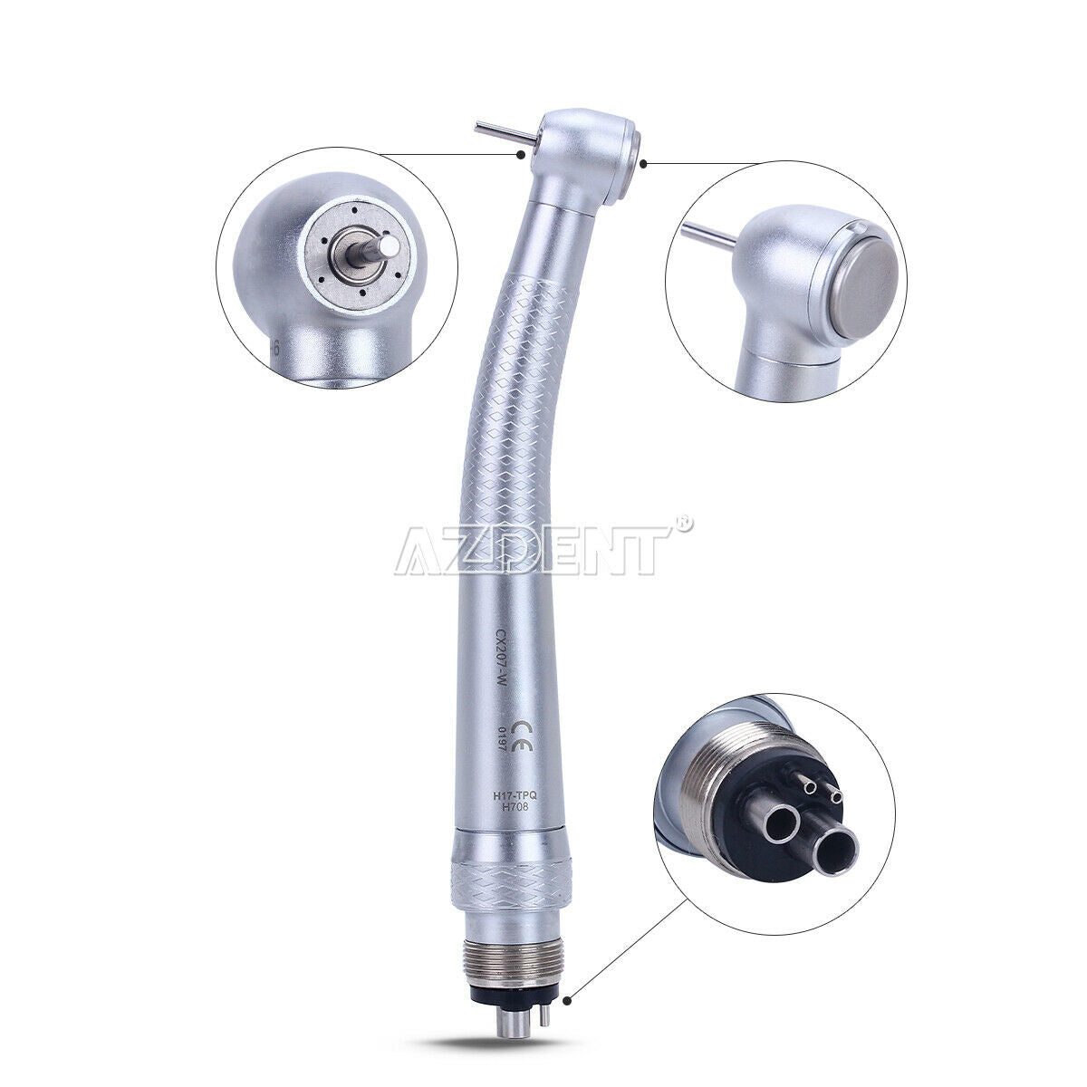 Dental Torque Head Push Button Handpiece 3 Spray Quick Coupling M4