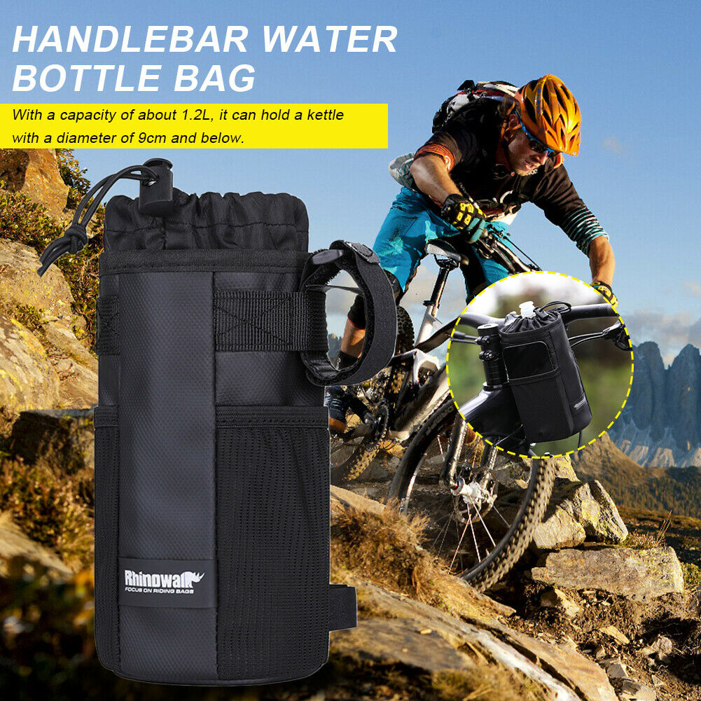 Bike Bicycle Water Bottle Handlebar Cup Holder Bag Stem Insulated Bag Accessory