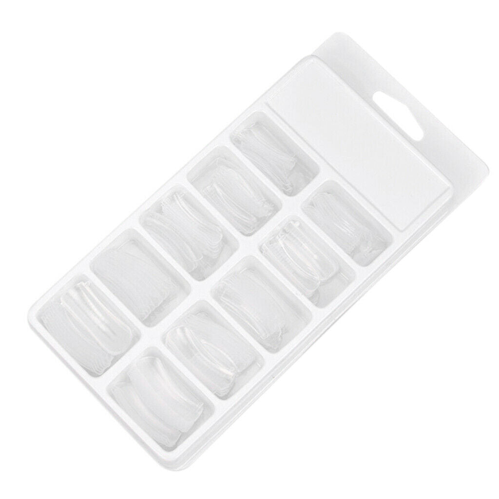 100x French Acrylic False Artificial Nail Art Tips Long Clear Manicure