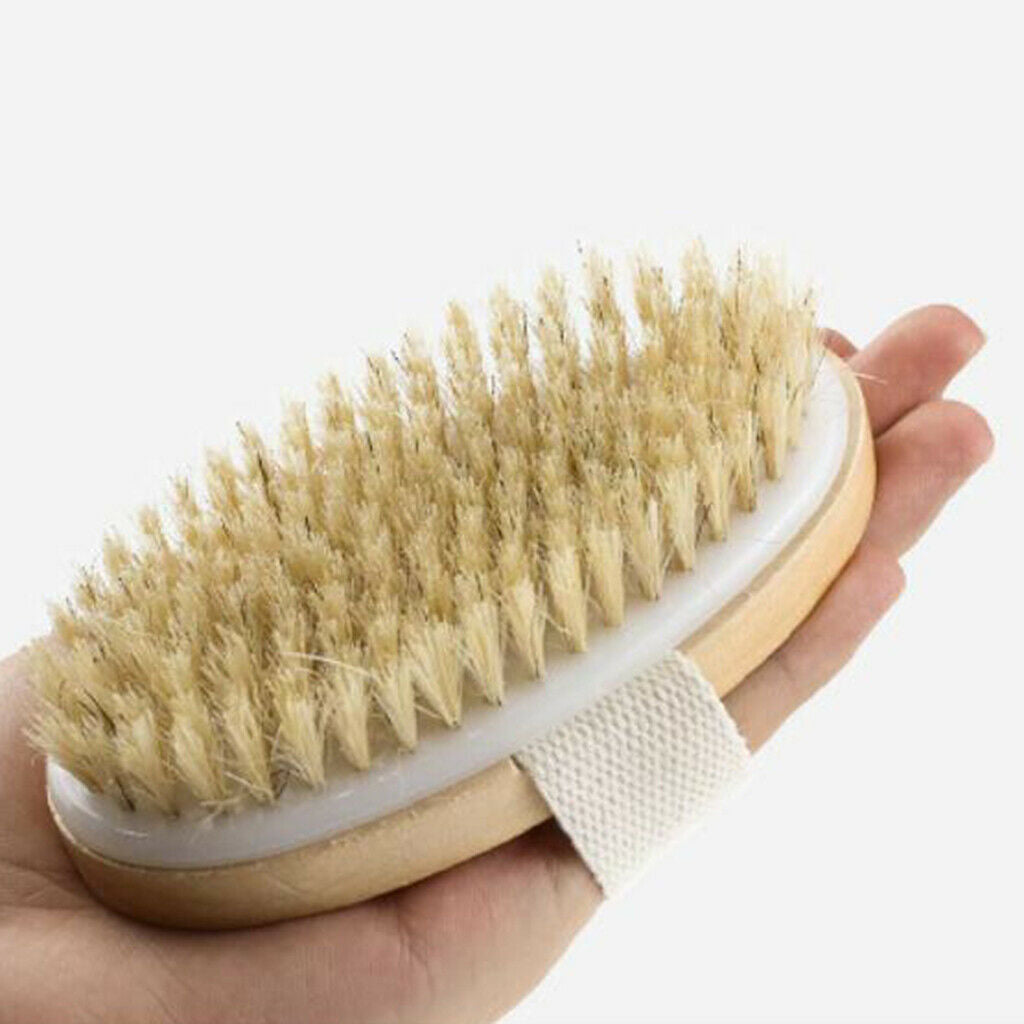 Dry Skin Exfoliation Bath Brush Bristle Wooden Exfoliator Brush Scrubber