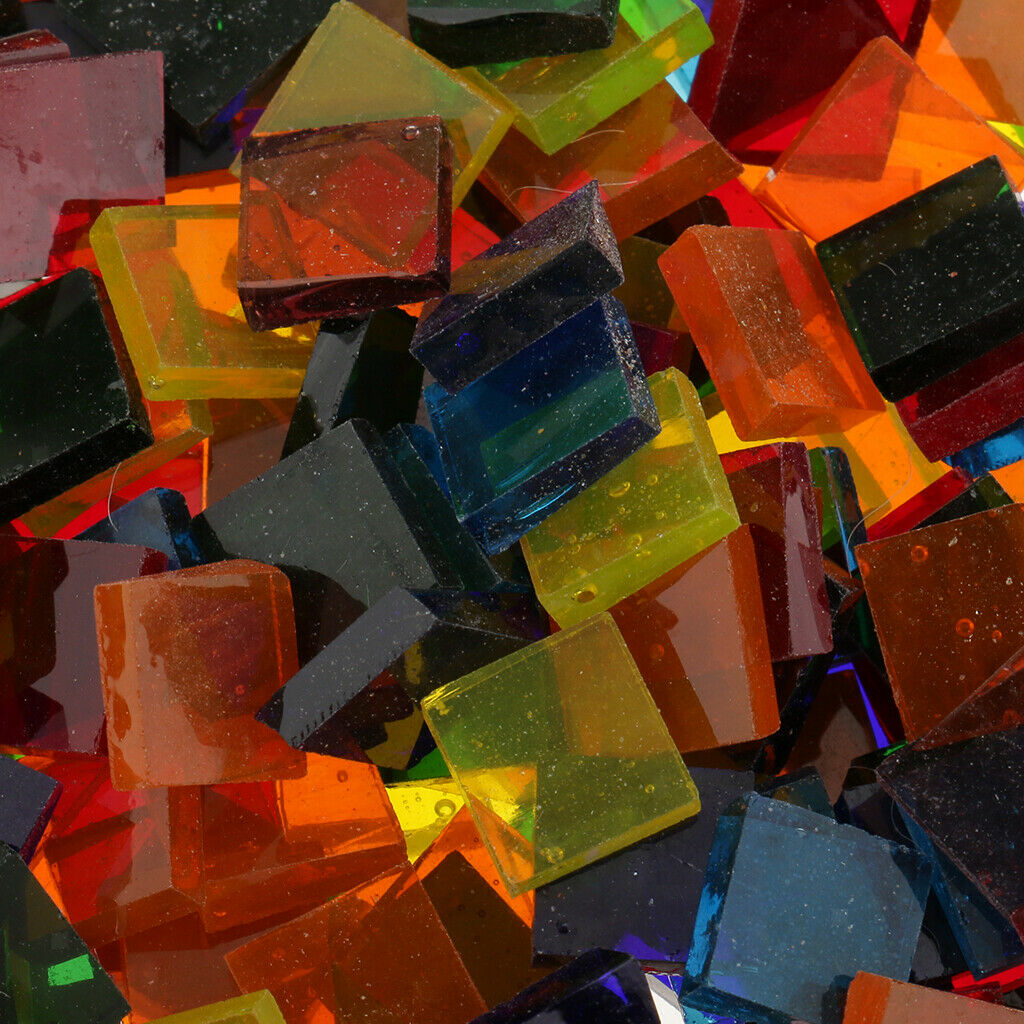 480g Assorted Color Triangle Square Rhombus Vitreous Glass Mosaic Tiles Tessera
