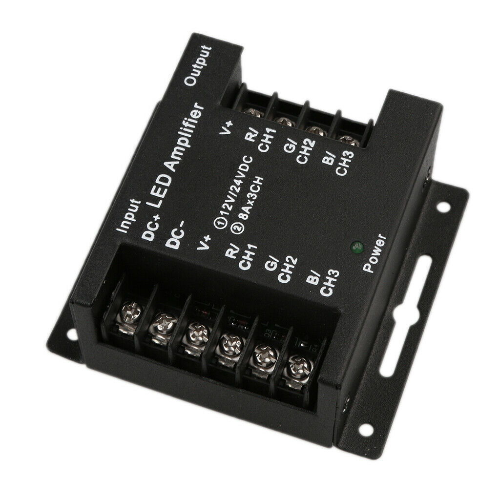 24V 3-channel RGB LED strip amplifier, brightness control for lamps
