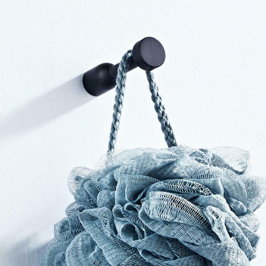 Water-proof Towel Holder Rack Hook Bar with Base and Tail End f/ Washroom