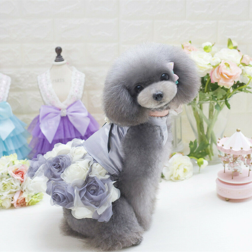 Cute Rose Design Pet Dog Cat Fancy Dress Party Festival Costume Apparel S