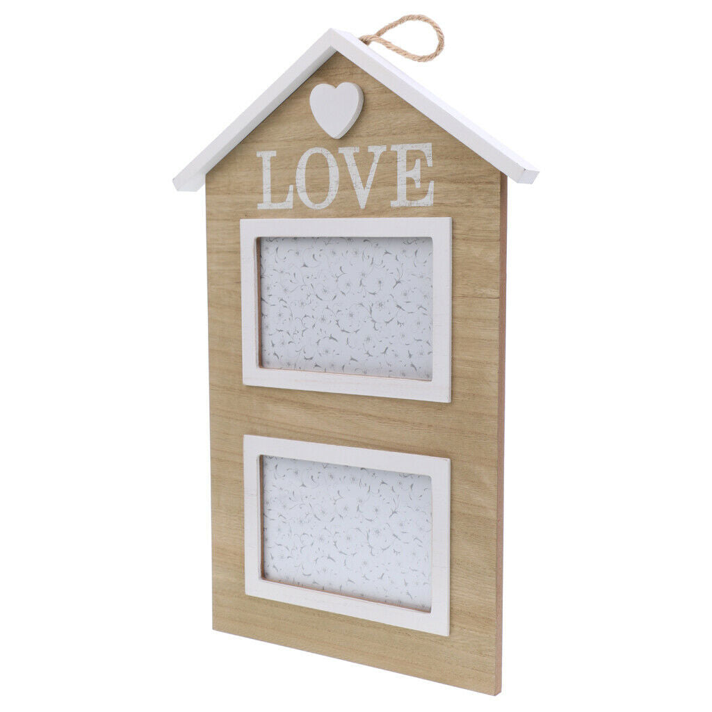 Country House Wood Family Photo Frame Wall Hanging Picture Holder Love