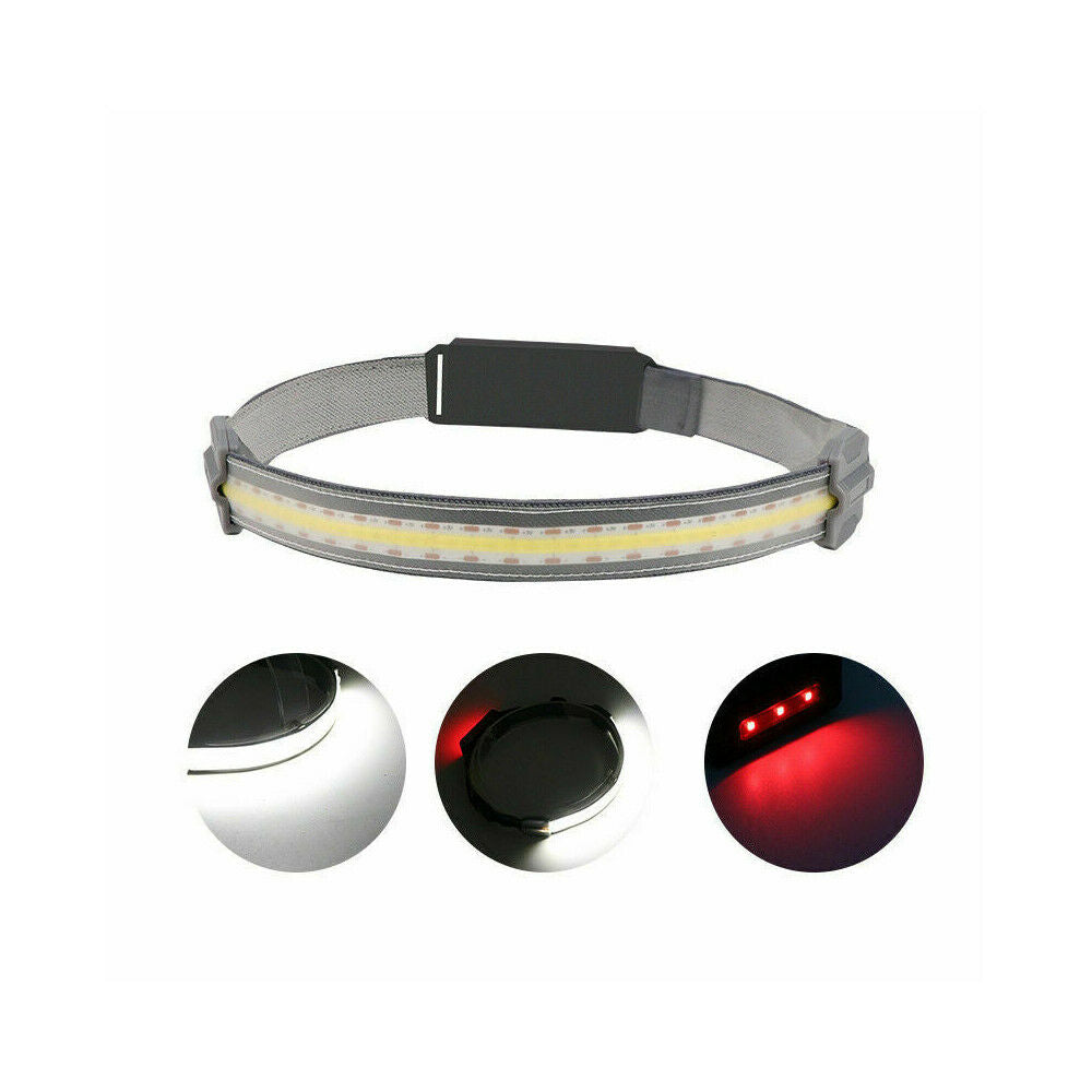 USB Rechargeable COB-LED Headlamp Headlight Lightweight Head Torch 3 Modes