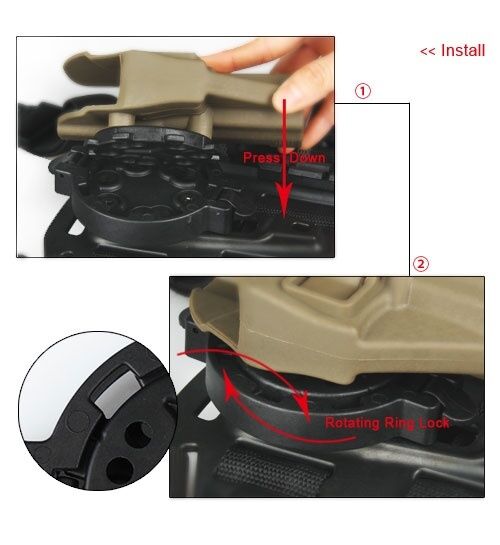 Hot Airsoft Sports Holster Adapter Platform Quick Disconnect Kit Accessories