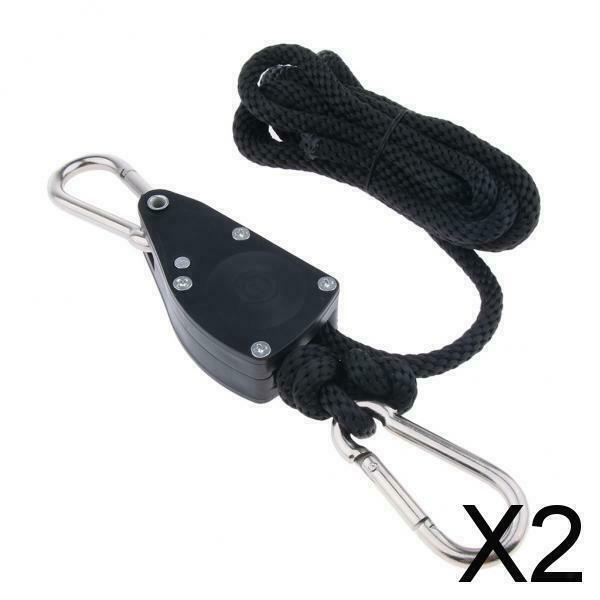 2X Guy Line Runner Camping Tent Awning Rope Pulley Ratchet Hangers Tensioner L