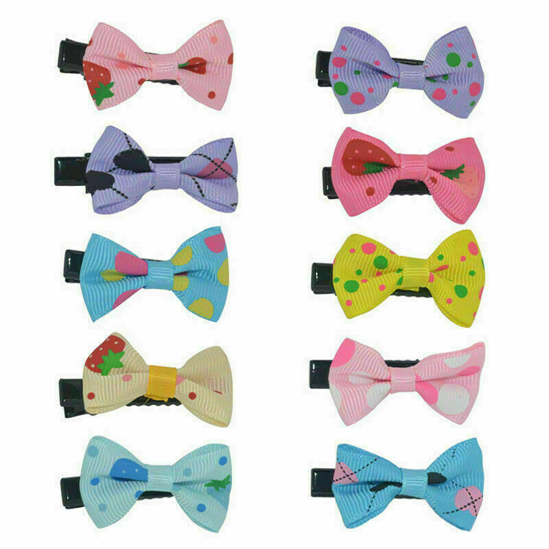 10X/set Kids Baby Girl's Bow Ribbon Hair Bow Mini Clips Hair Clip Hairpins Hot