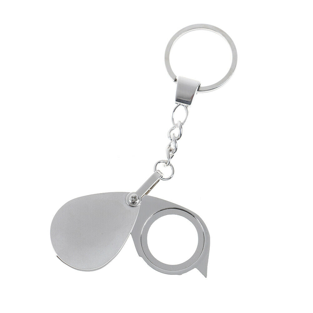 Loupe Folding Pocket 10X Magnifier Loupe Magnifying Glass Lens With Keychain TL