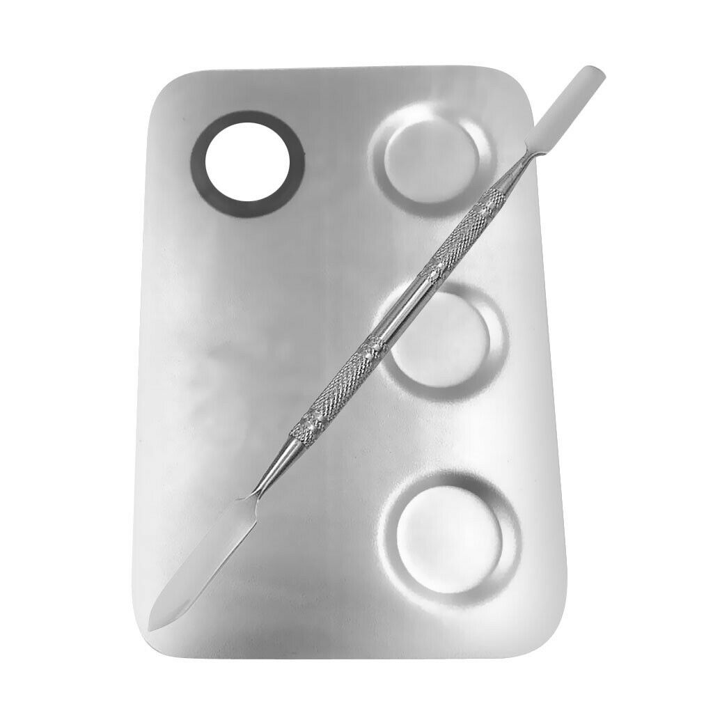 Stainless Steel Cosmetic Makeup Palette Metal Mixing Palette with Spatula Tool