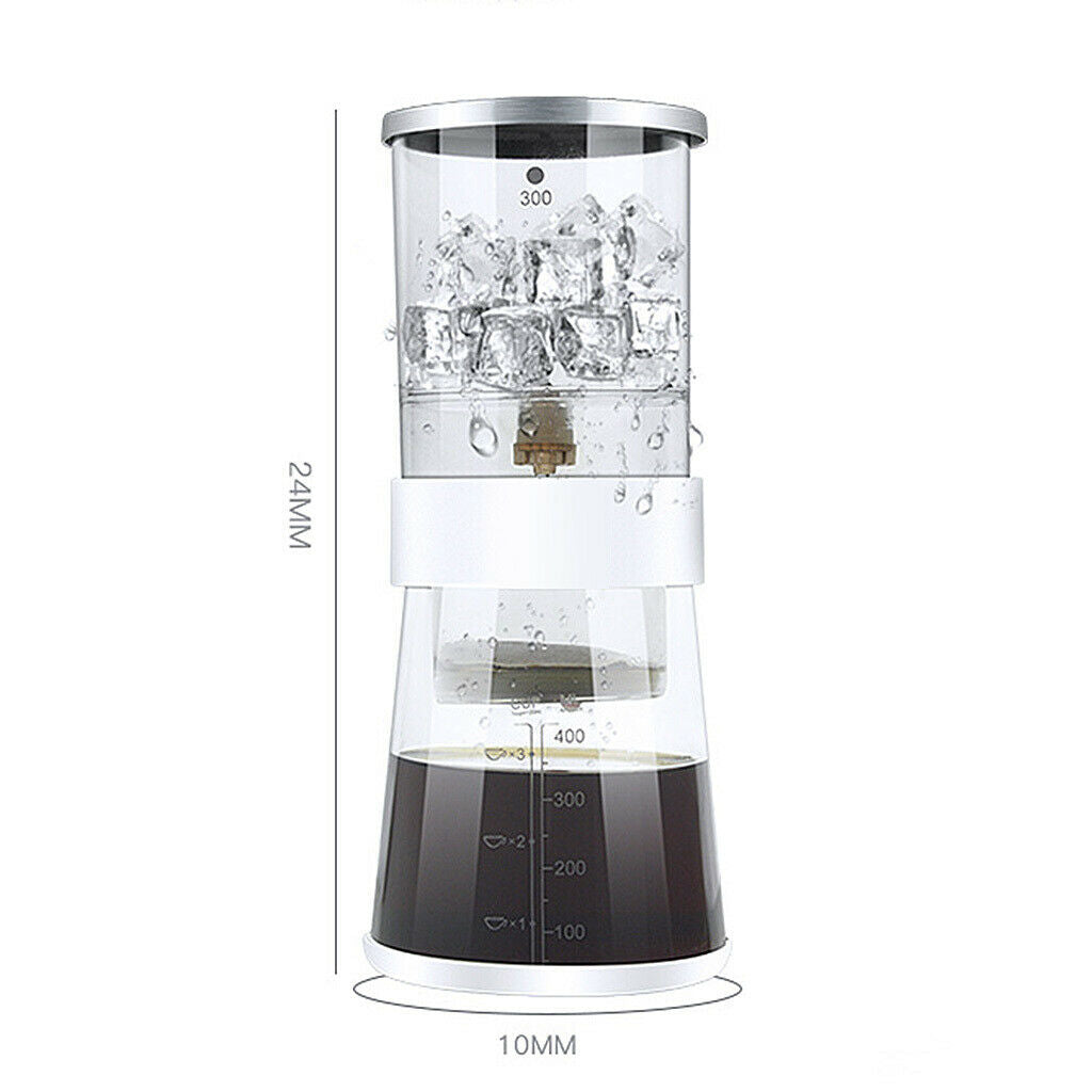 Adjustable Cold Brew Drip Coffee Maker Compact Ice Coffee Glass Carafe