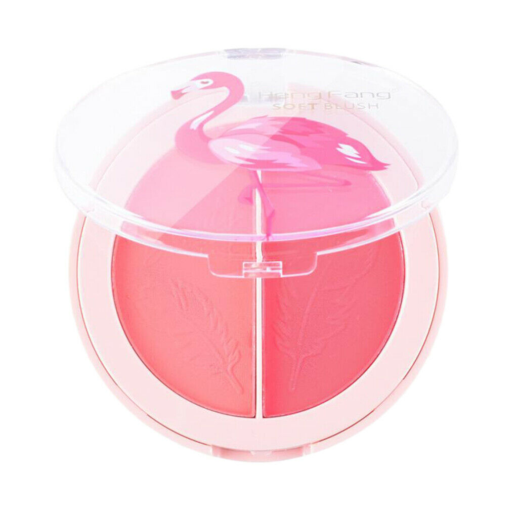 2 Colors Natural Face Blush Fine Powder Easy to Wear Blusher Palette 03