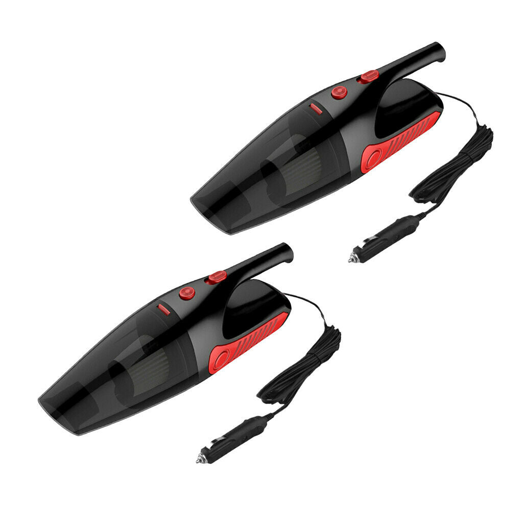 2Pcs 12V Vacuum Cleaner Auto Dry And Wet Mini Indoor