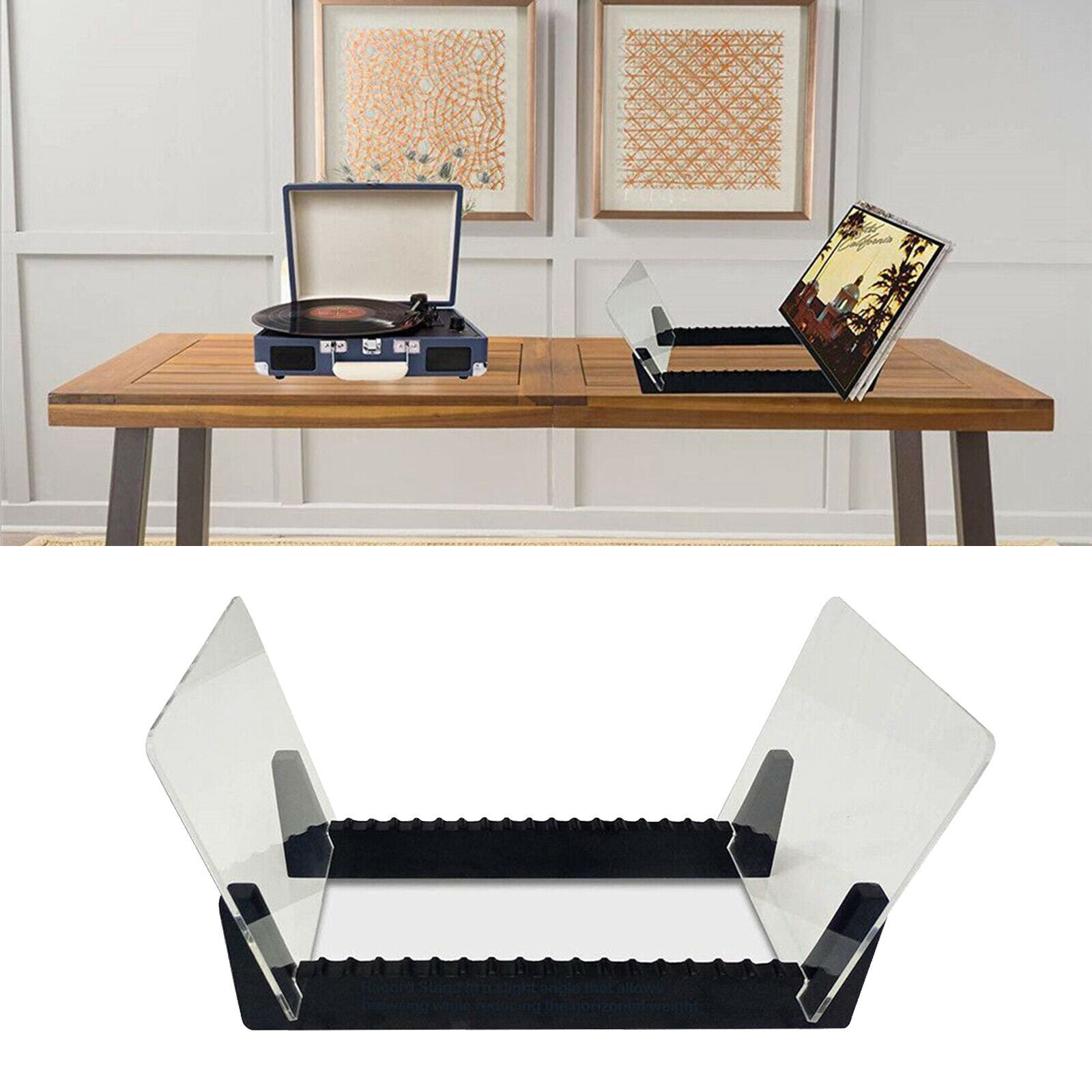 Large Capacity Acrylic Vinyl Record Storage Holder Album Modern 14 inch Long