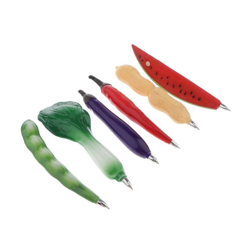 6x Design Fruit Vegetable Ball Pen,  Pen, Kid's Back Gift