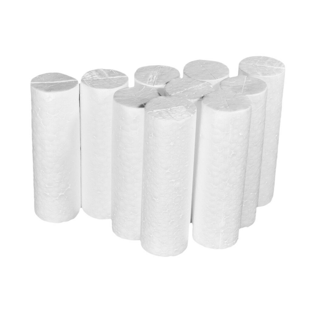 10x Blank Cylinder Shape Polystyrene Styrofoam Foam DIY Materials 14x4.5cm