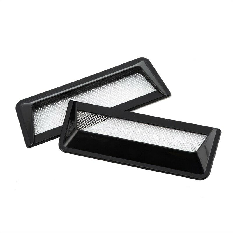 2pcs Car Decorative Air Flow Intake Scoop Bonnet Vent Cover Hood Black Universal