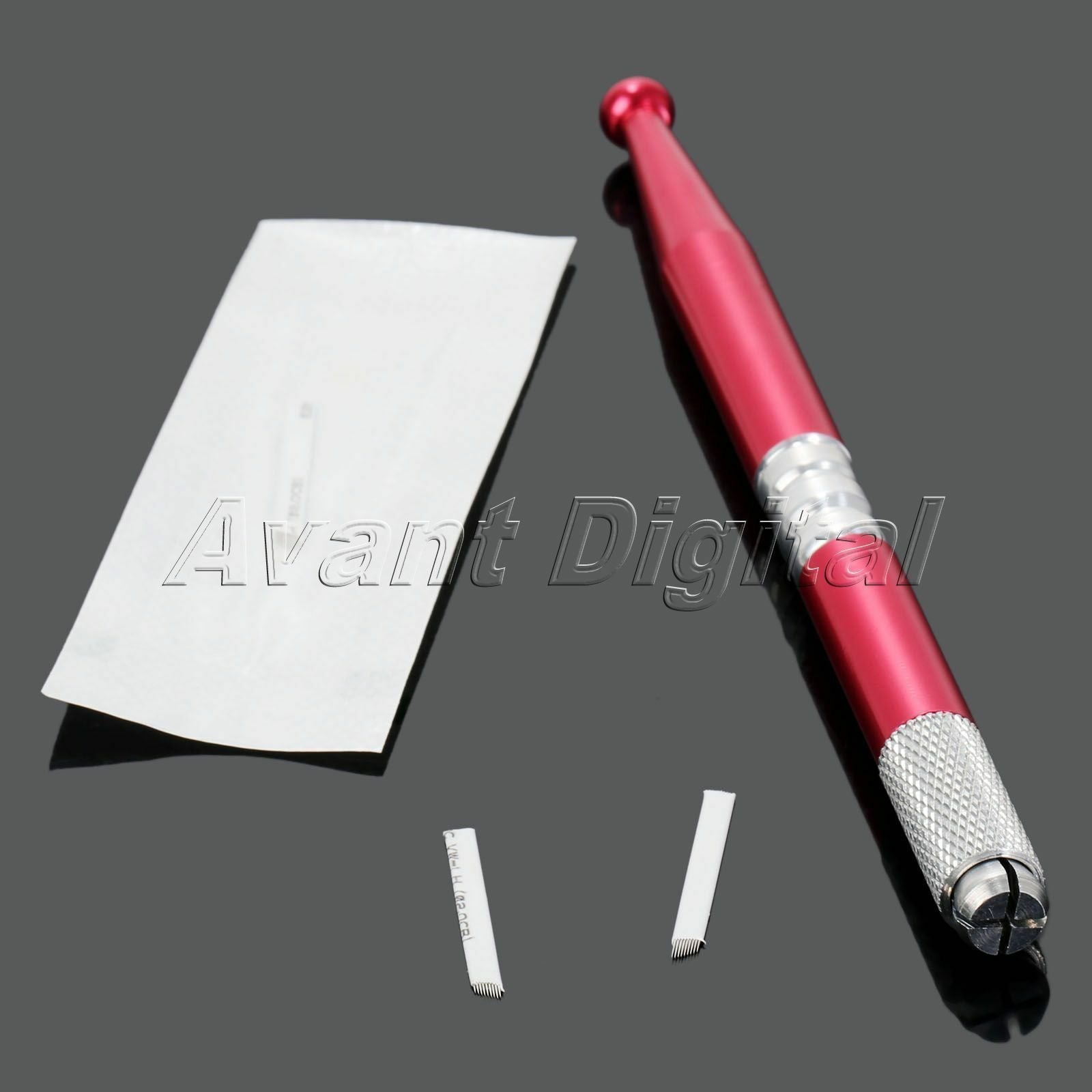 Professional permanent makeup Manual Tattoo Pen +12pcs Needle Blade for Eyebrow