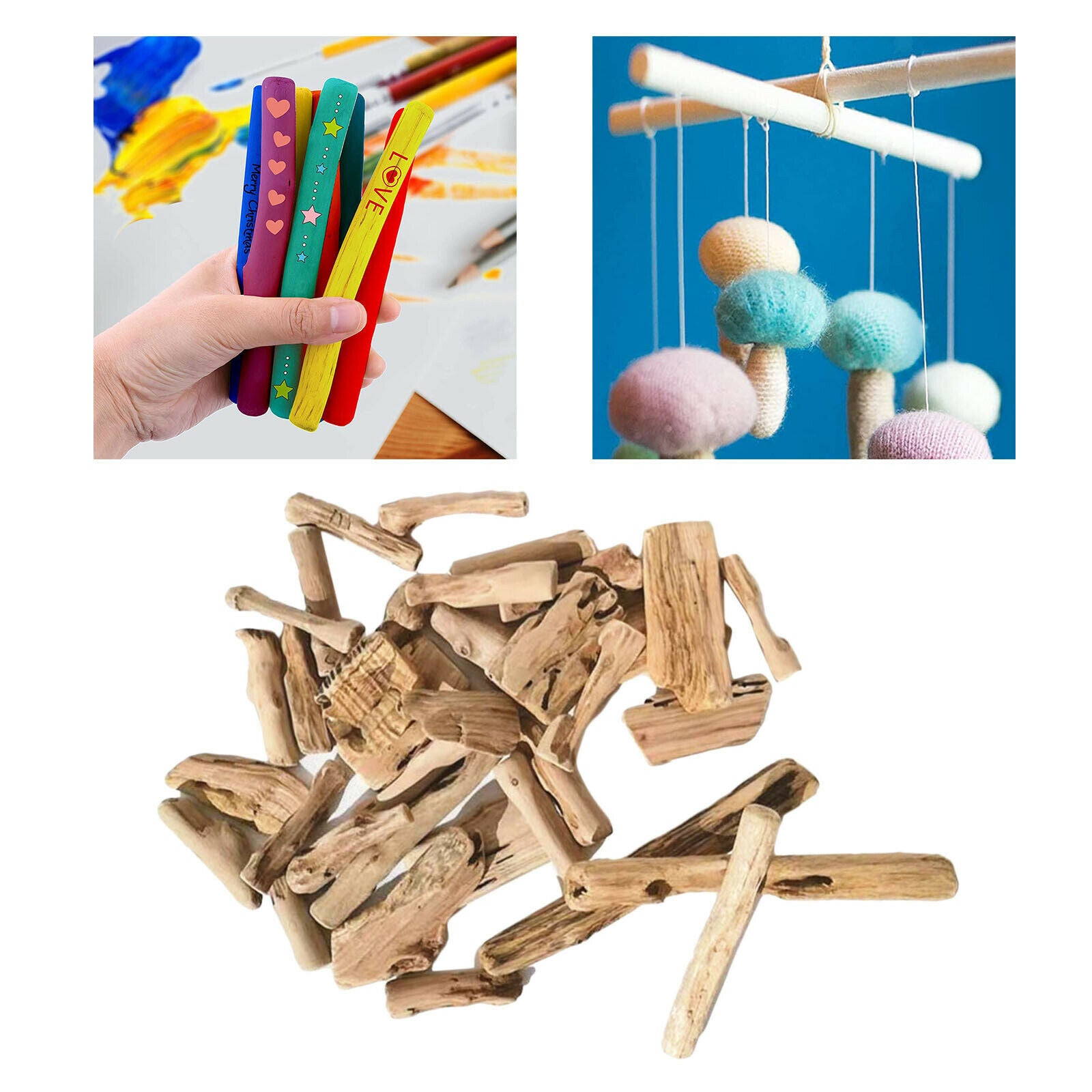 50Pcs Assorted Irregular Driftwood Log Pieces Rods Rustic DIY Craft Vase Filler