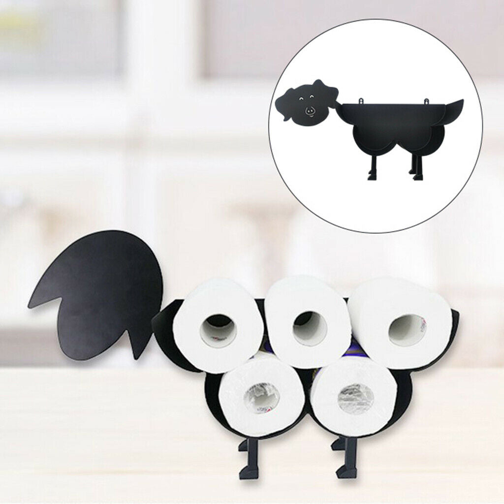 Pig Toilet Paper Roll Holder Roll Tissue Storage Indoor Bathroom Floor Decor