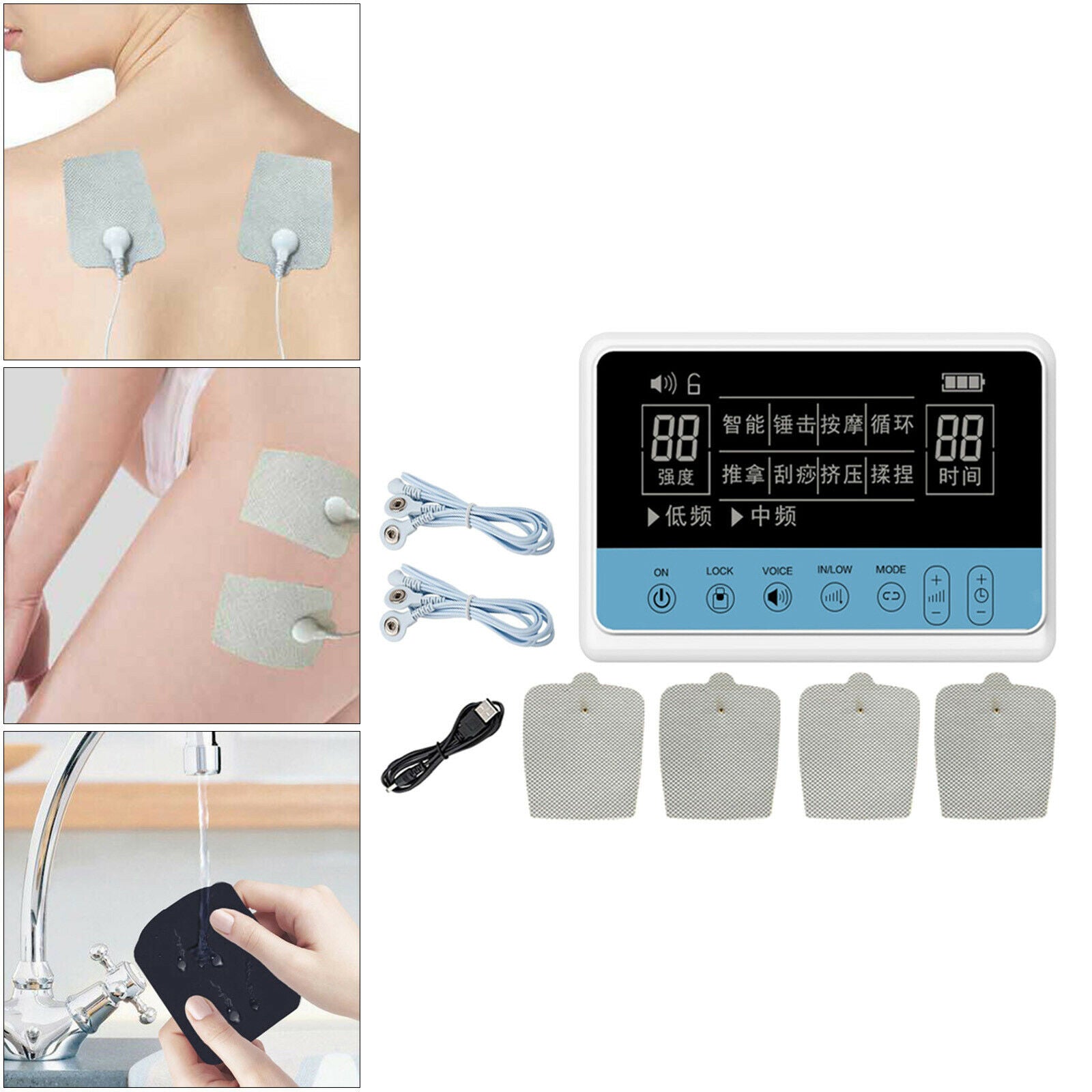 Rechargeable Tens Unit Electronic Pulse Massager,15 Modes for Electric Pulse