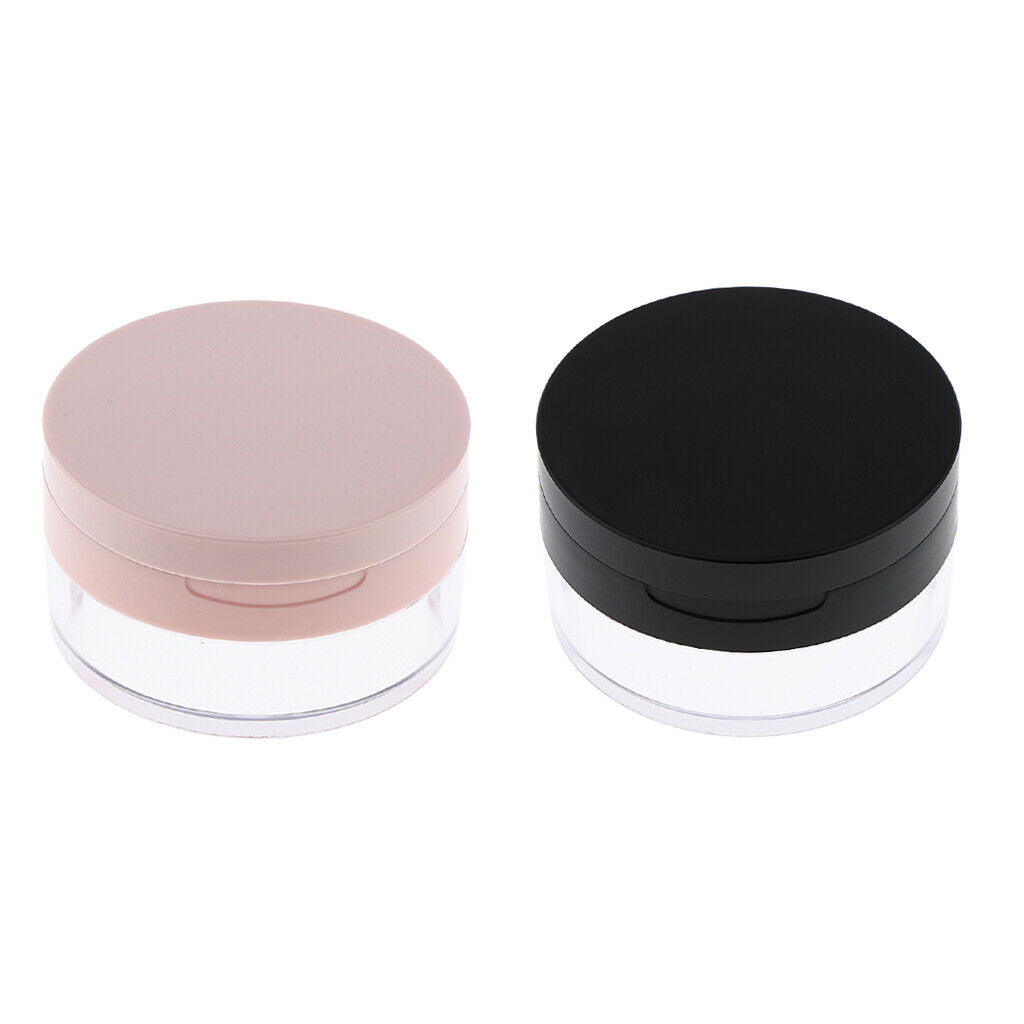 2pcs Empty Loose Powder Case Blush Storage Container Talcum Powder Jar 20g