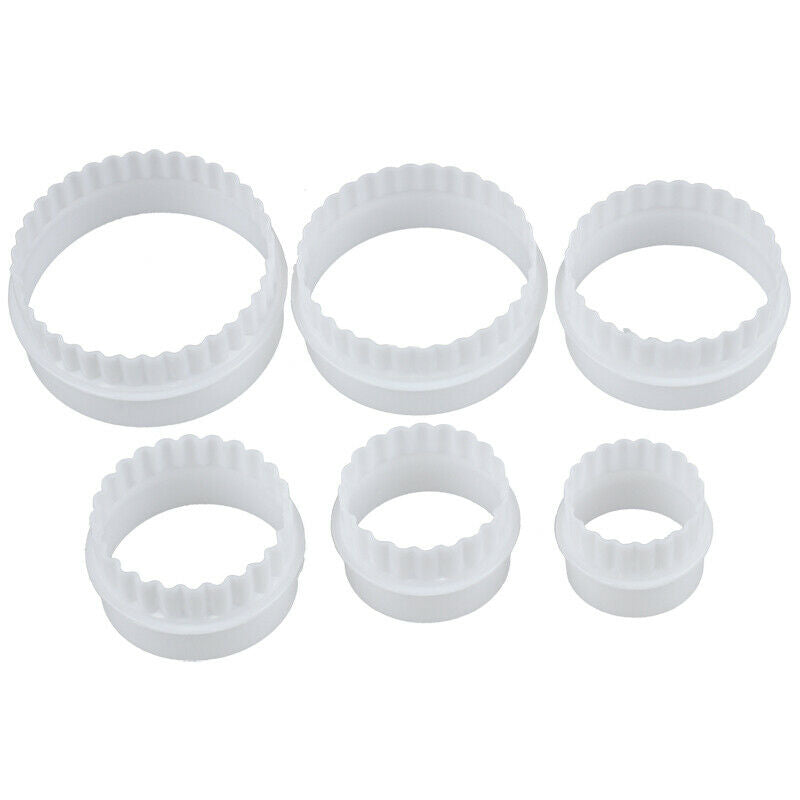 6 Pcs mould punch Pastry Biscuit Cake Fondant sugar paste Round Cutter E6O6O6