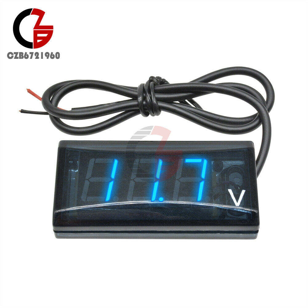 12V Gauge Panel Meter Digital LED Display Voltmeter Voltage For Car Motocycle