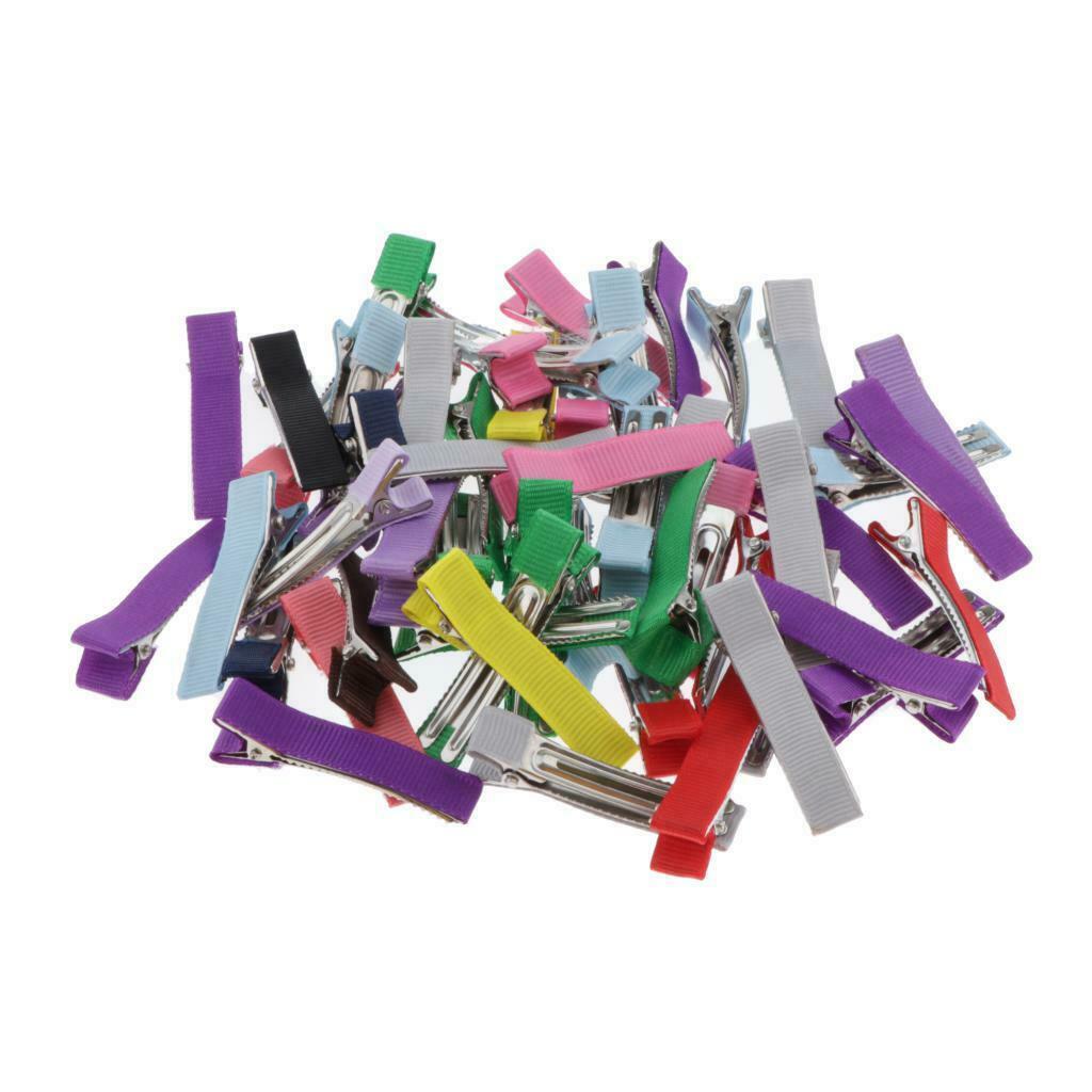 50Pcs Multicolored Alligator Hair Grils Women Hairclips DIY Bow Jewelry