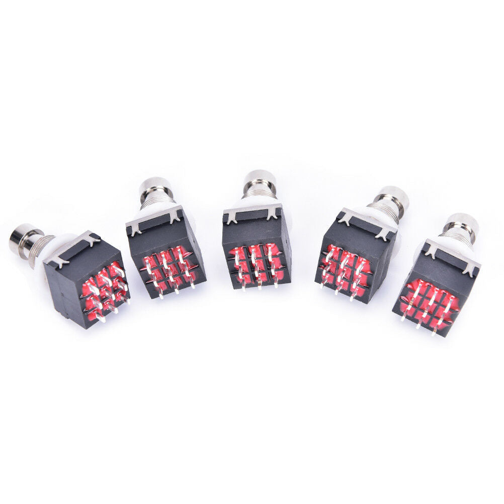 5 pcs 3PDT 9-Pin Guitar Effects Stomp Switch Pedal Box Foot Metal True  BDAU