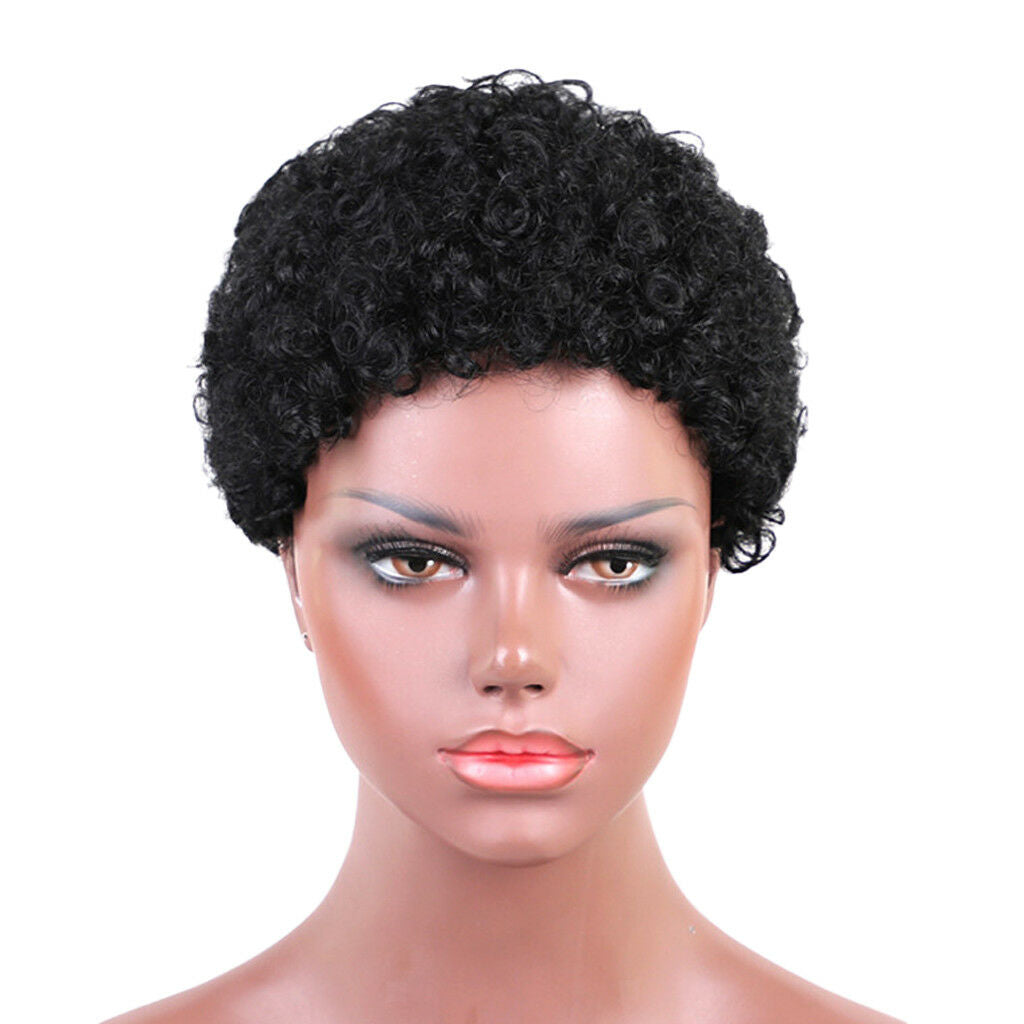 Fashion Hair Black Kinky Wig Short Curly Afro African American Wig for Women