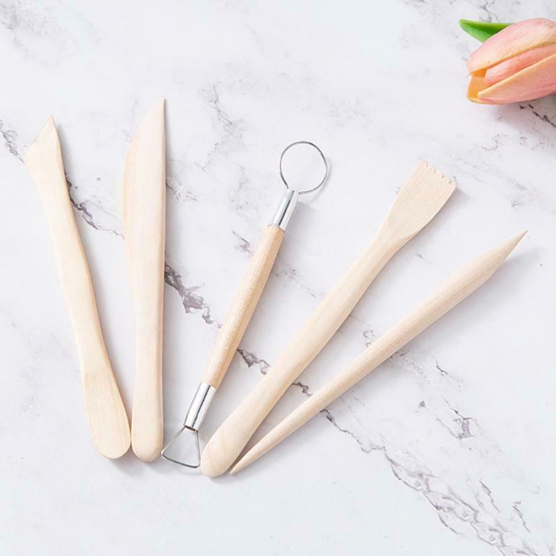 Pack of 5pcs Pro Pottery Tool Kit for Students Carving Modeling Shaping Scraping