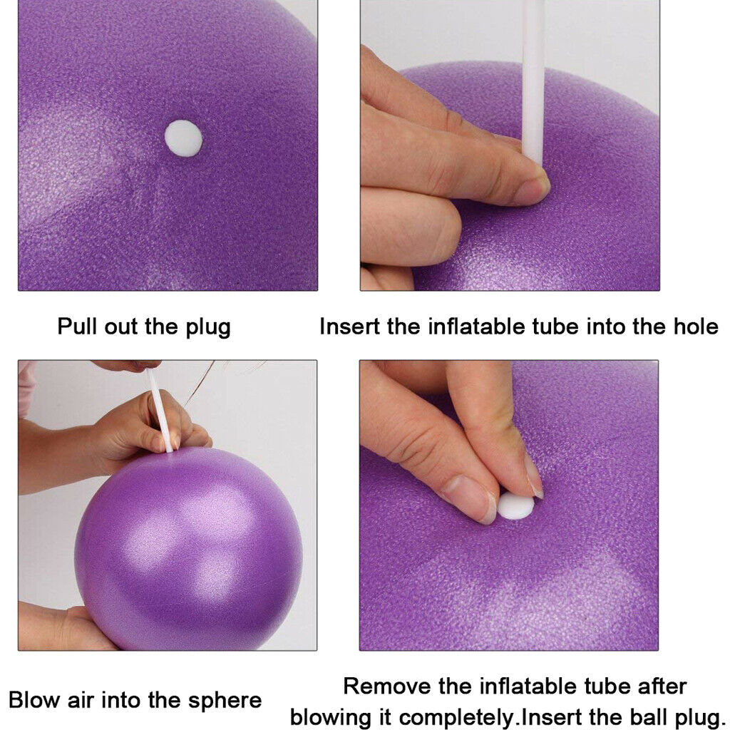 3 Pieces 25cm Yoga Ball PVC Core Exercise Home Workout Equipment Accessories