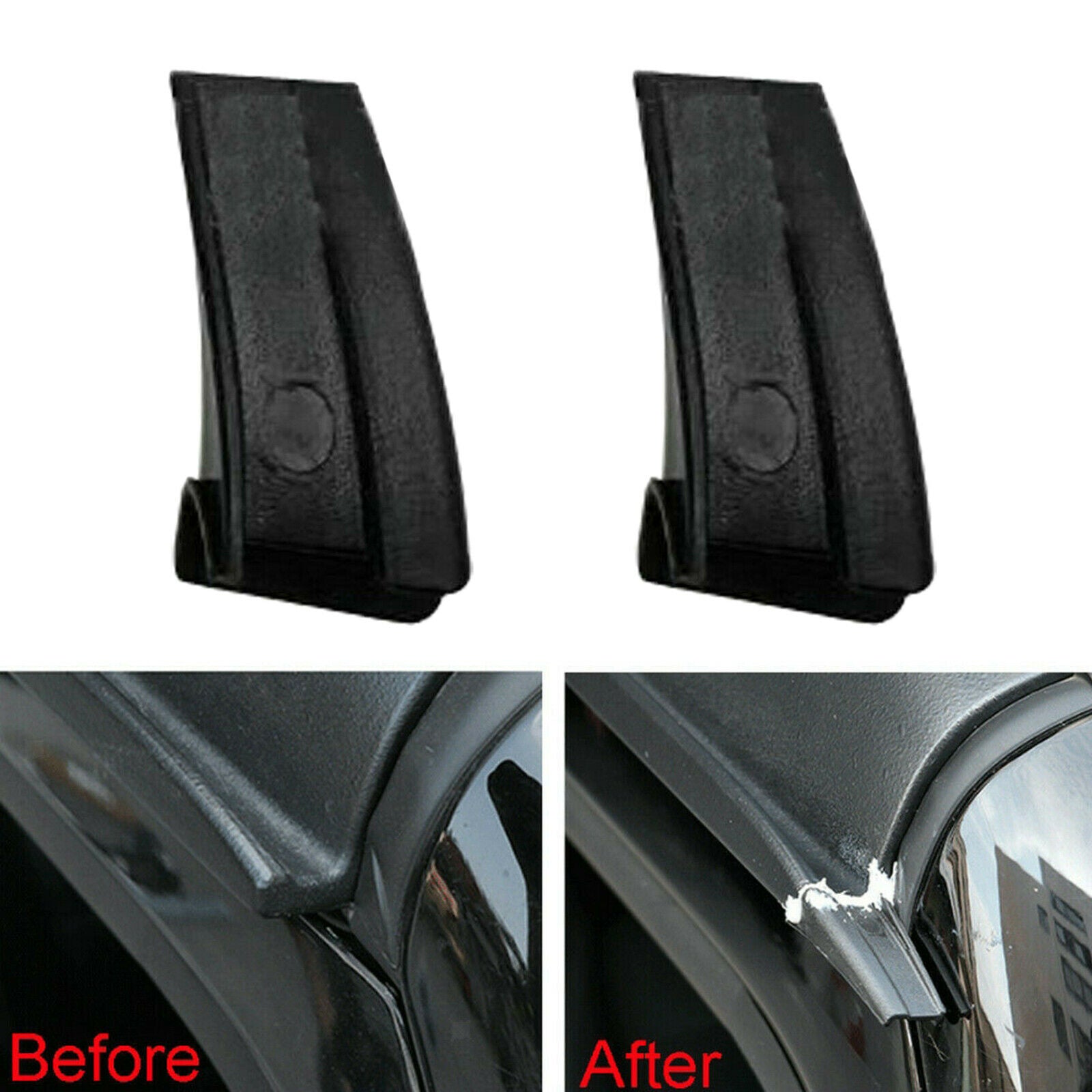 1 Pair Water Rain Gutter Extension For Jeep Wrangler JL 2018-2021 Black