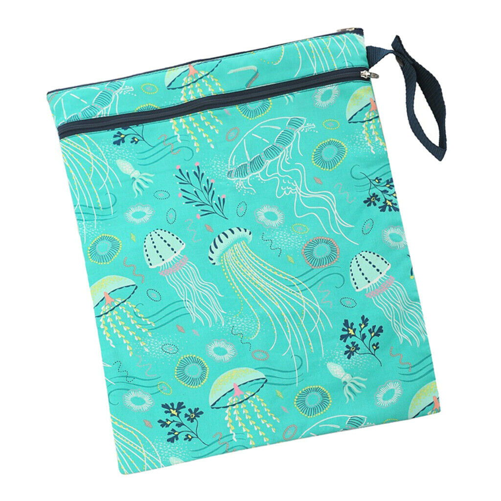 Waterproof Reusable Zip Pouch Infant Wet Dry Bag Cloth Diaper Nappy Green