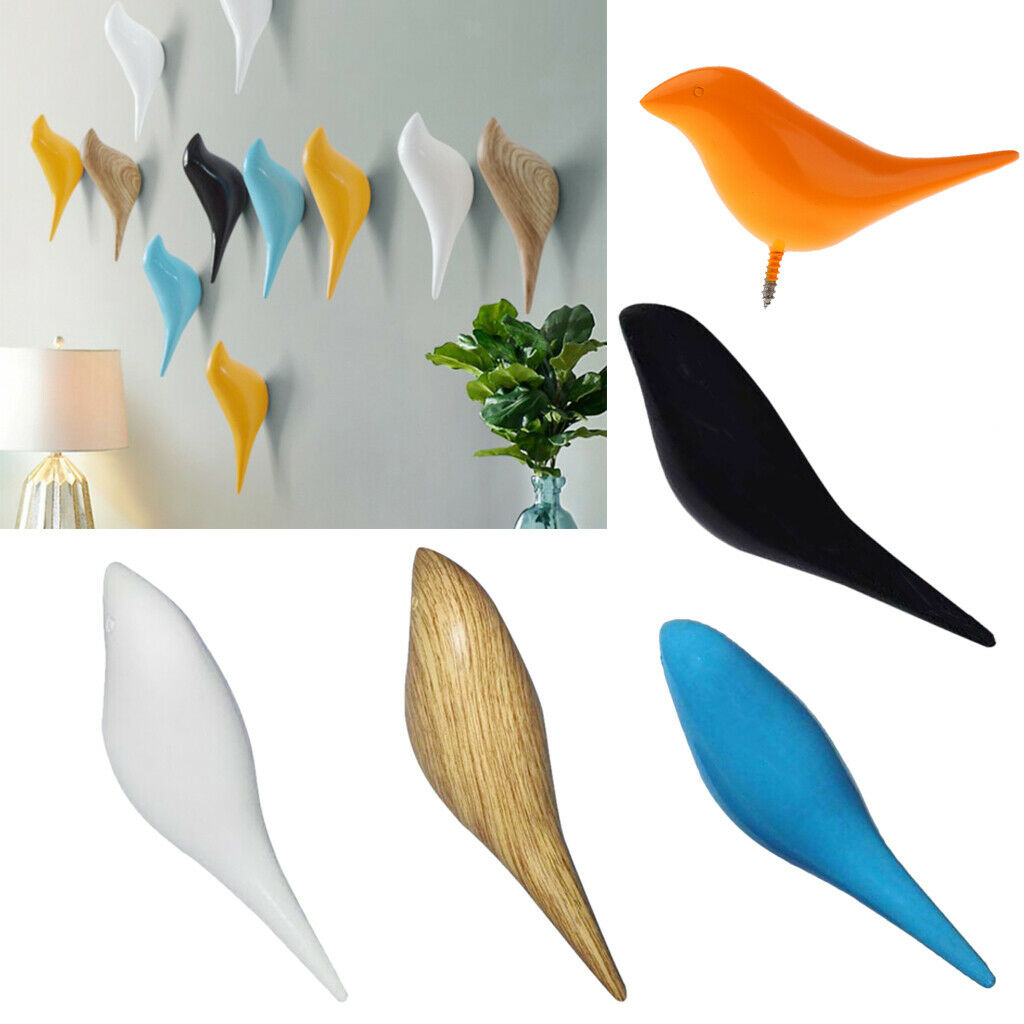 Cute Bird Wall Mounted Over Door Hook Hanger Clothes Coat Bag Holder Yellow