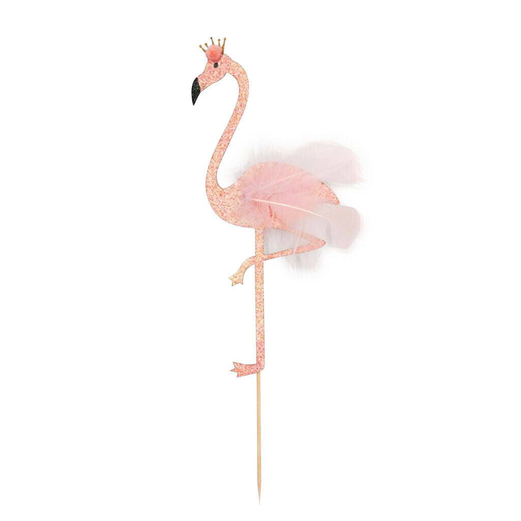 5x Glitter Flamingo Kitchen Lid, Cake Decoration, Cake Topper, Cake Plug